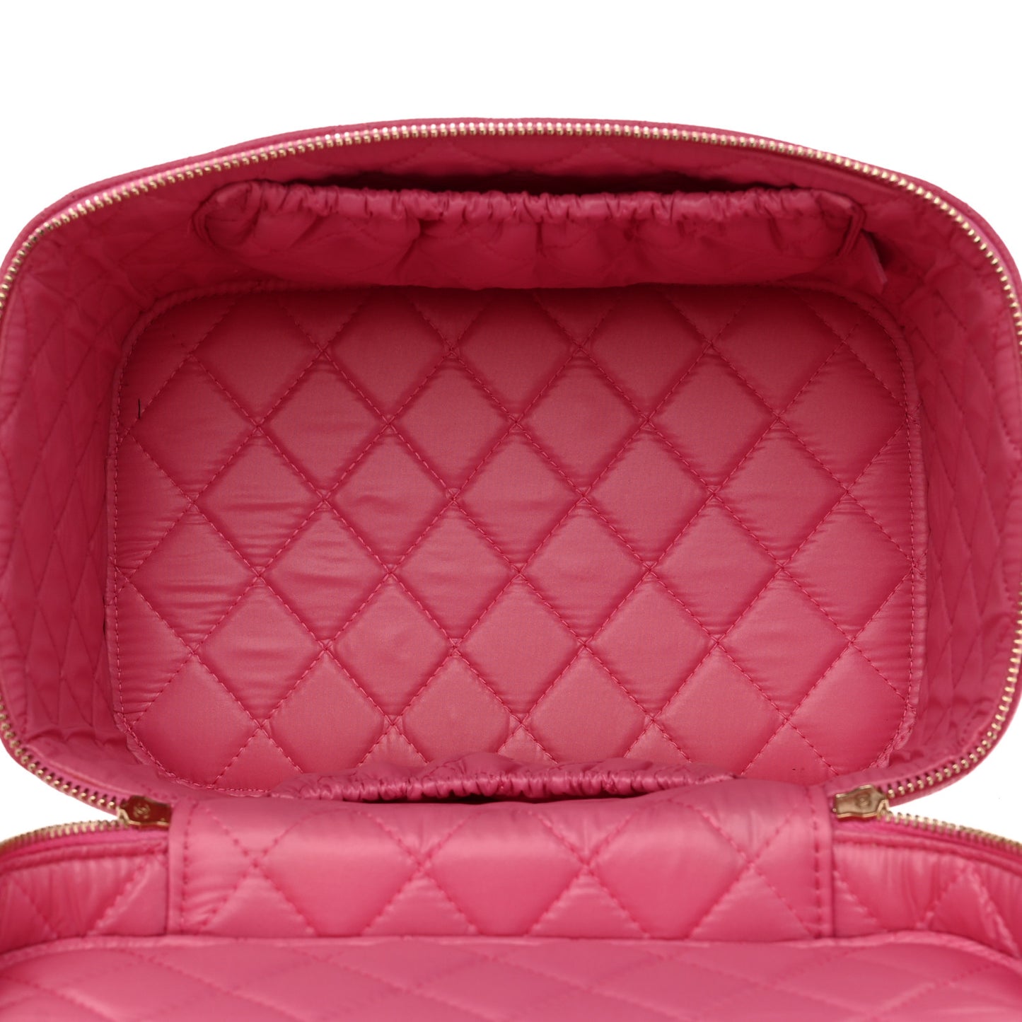 Caviar Quilted Large Vanity Pouch Pink