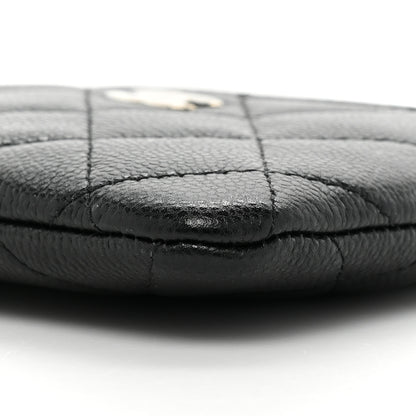 Chanel Caviar Quilted Zip Card Holder Wallet Black 8 of 10