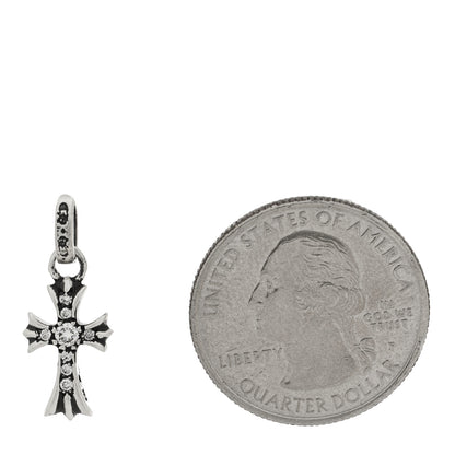Chrome Hearts Sterling Silver Diamond Baby Fat Cross Pave Pendant 2 of 5
