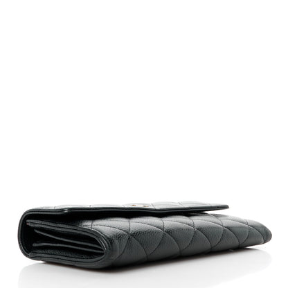 Chanel Caviar Quilted Long Flap Wallet Black 4 of 12
