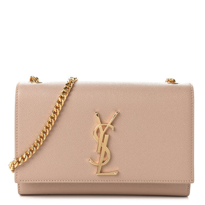 Saint Laurent Grain De Poudre Small Monogram Kate Satchel Dark Beige 1 of 9