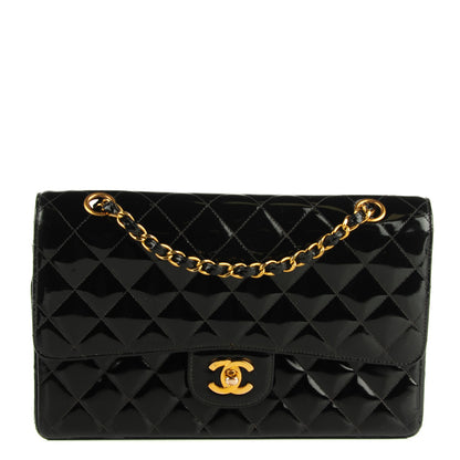 Chanel Patent Quilted Medium Double Flap Black 1 of 16