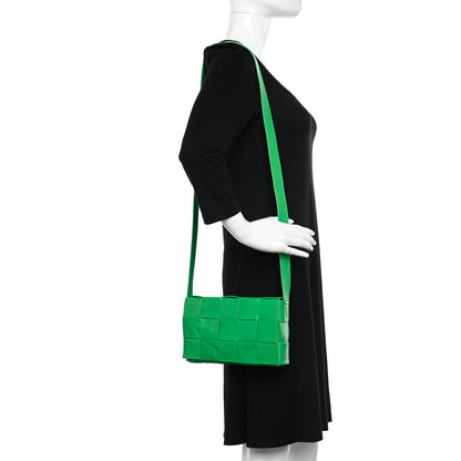 Bottega Veneta Paper Calfskin Maxi Intreccio Cassette Crossbody Bag Grass 2 of 9