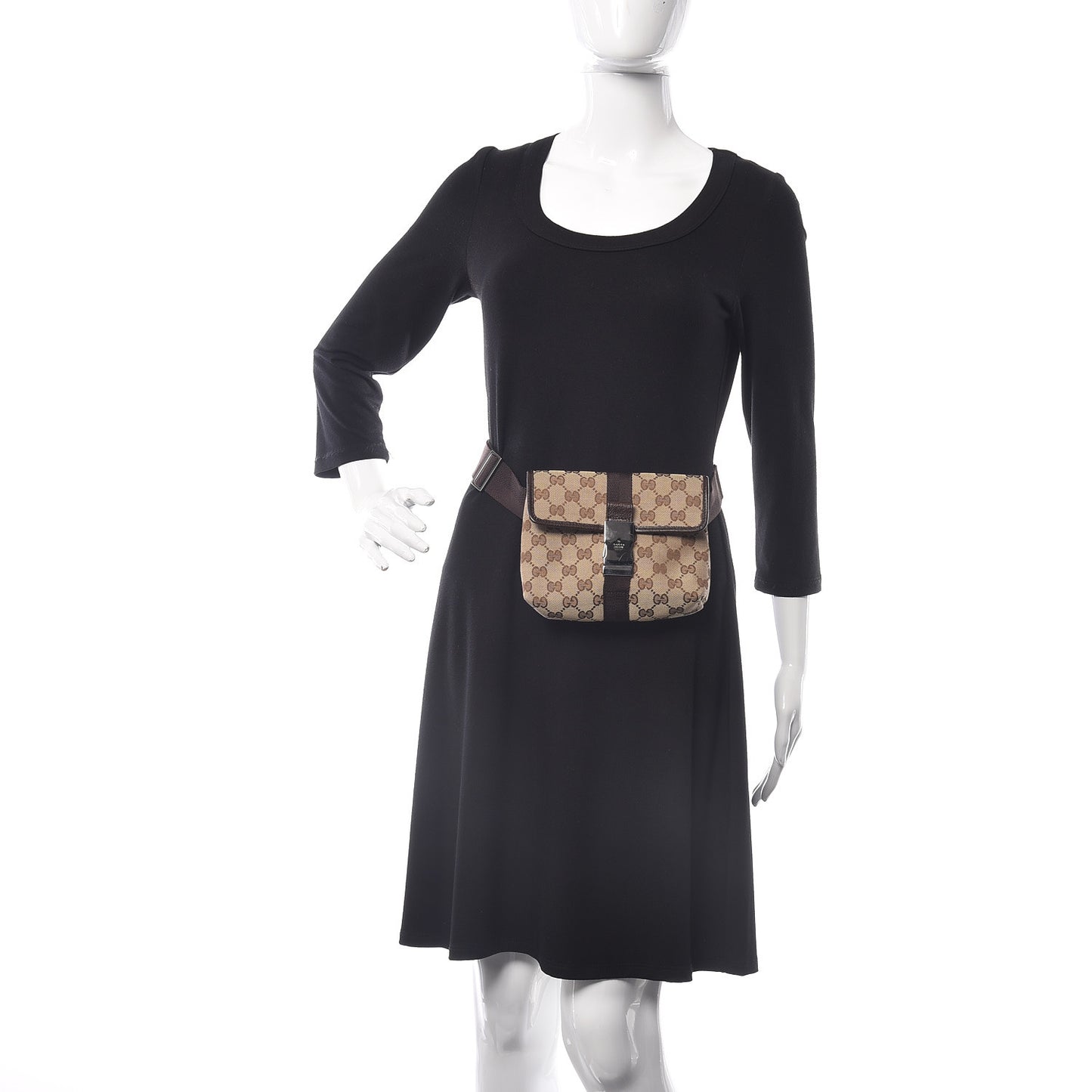Monogram Waist Pouch Bag Dark Brown