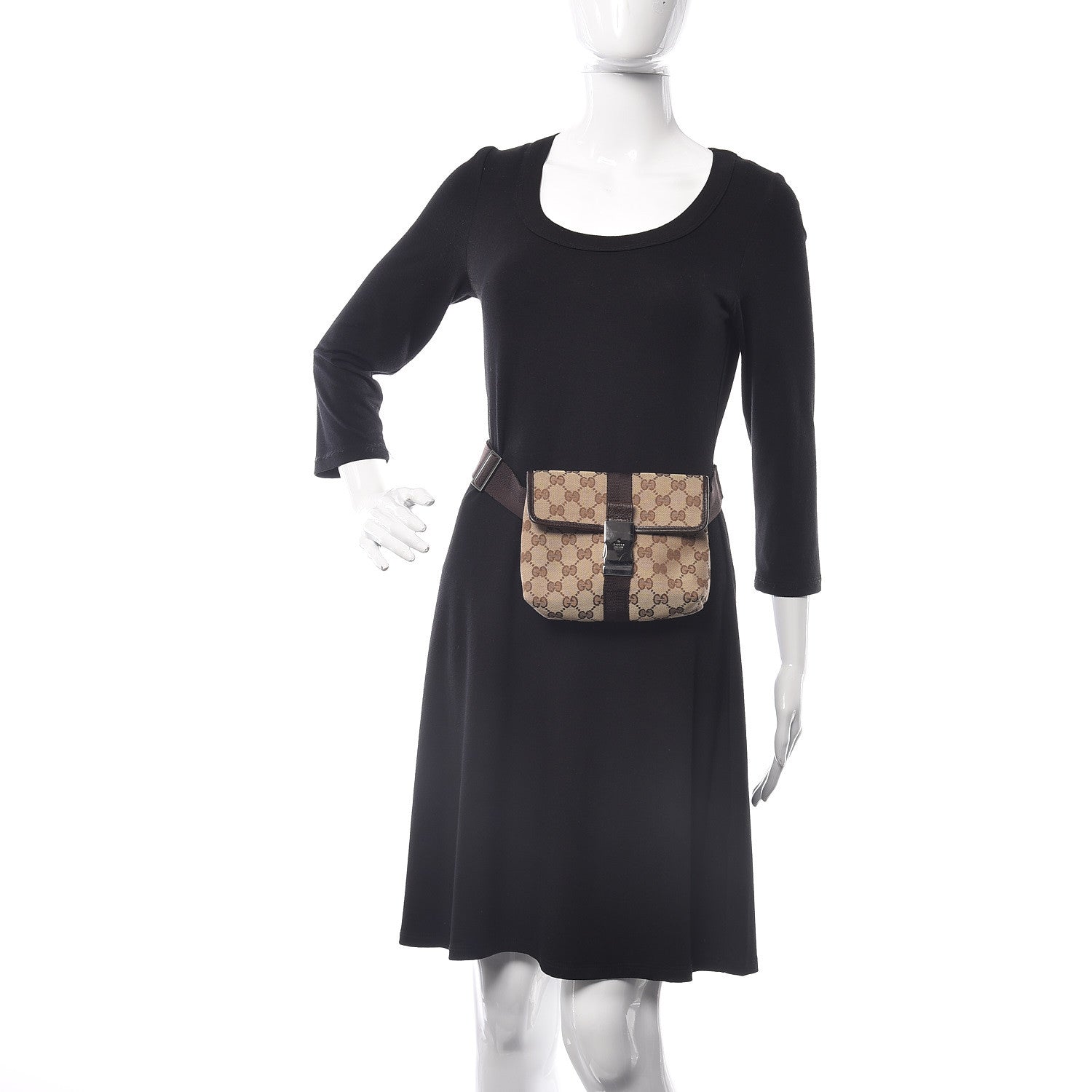 Gucci Monogram Waist Pouch Bag Dark Brown 2 of 9