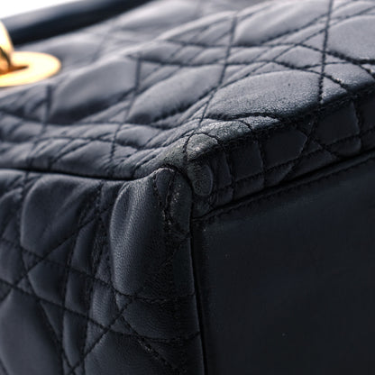 Christian Dior Lambskin Cannage Medium Lady Dior Black 9 of 12