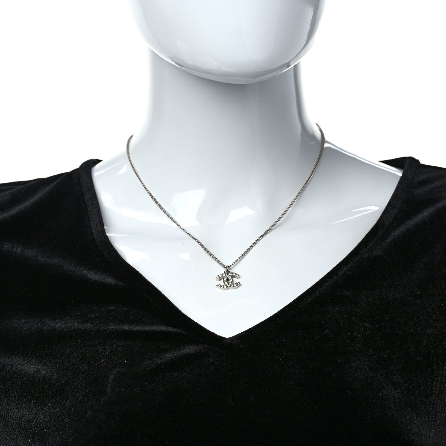 Crystal Timeless CC Necklace Silver