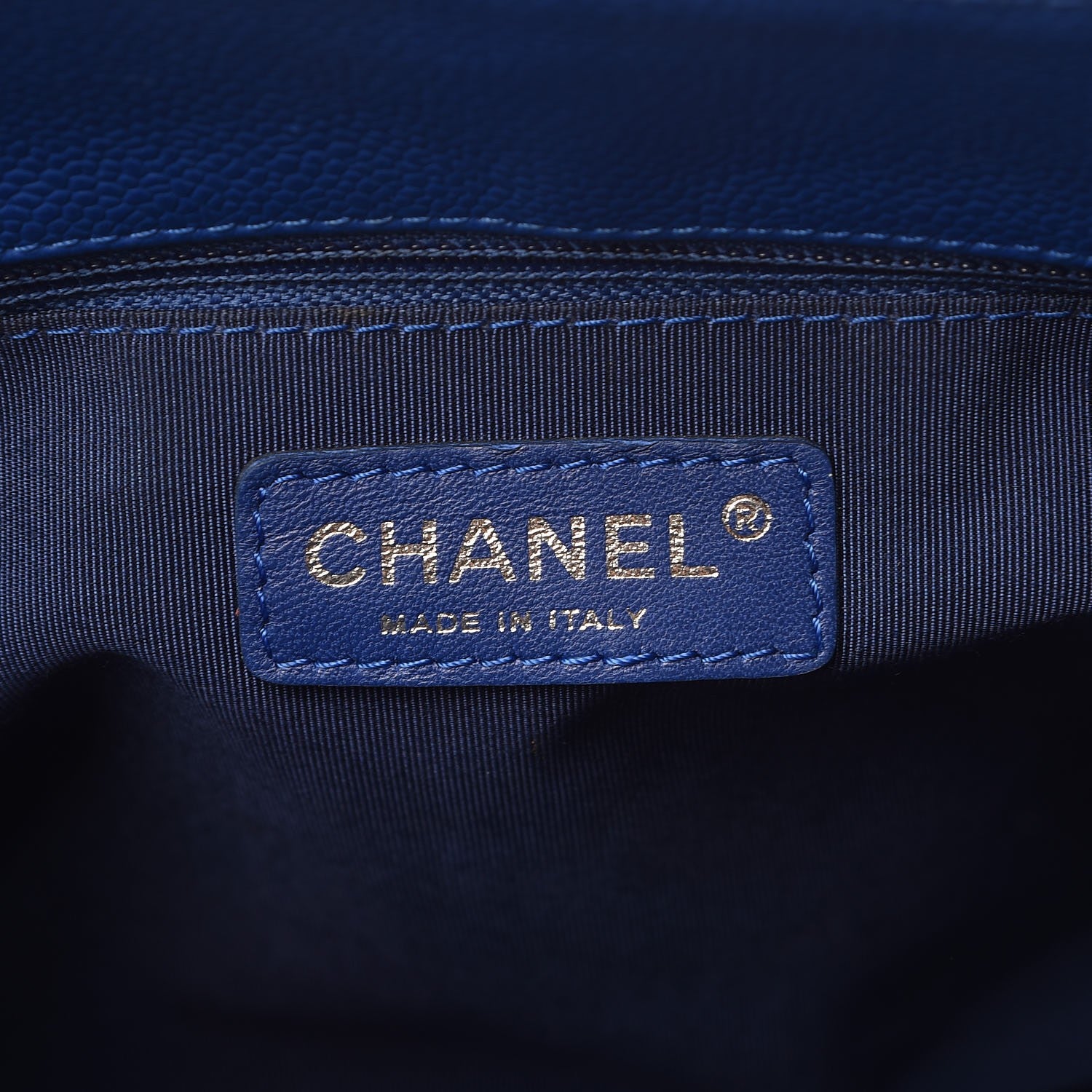 Chanel Caviar Quilted Grand Shopping Tote GST Blue 6 of 10