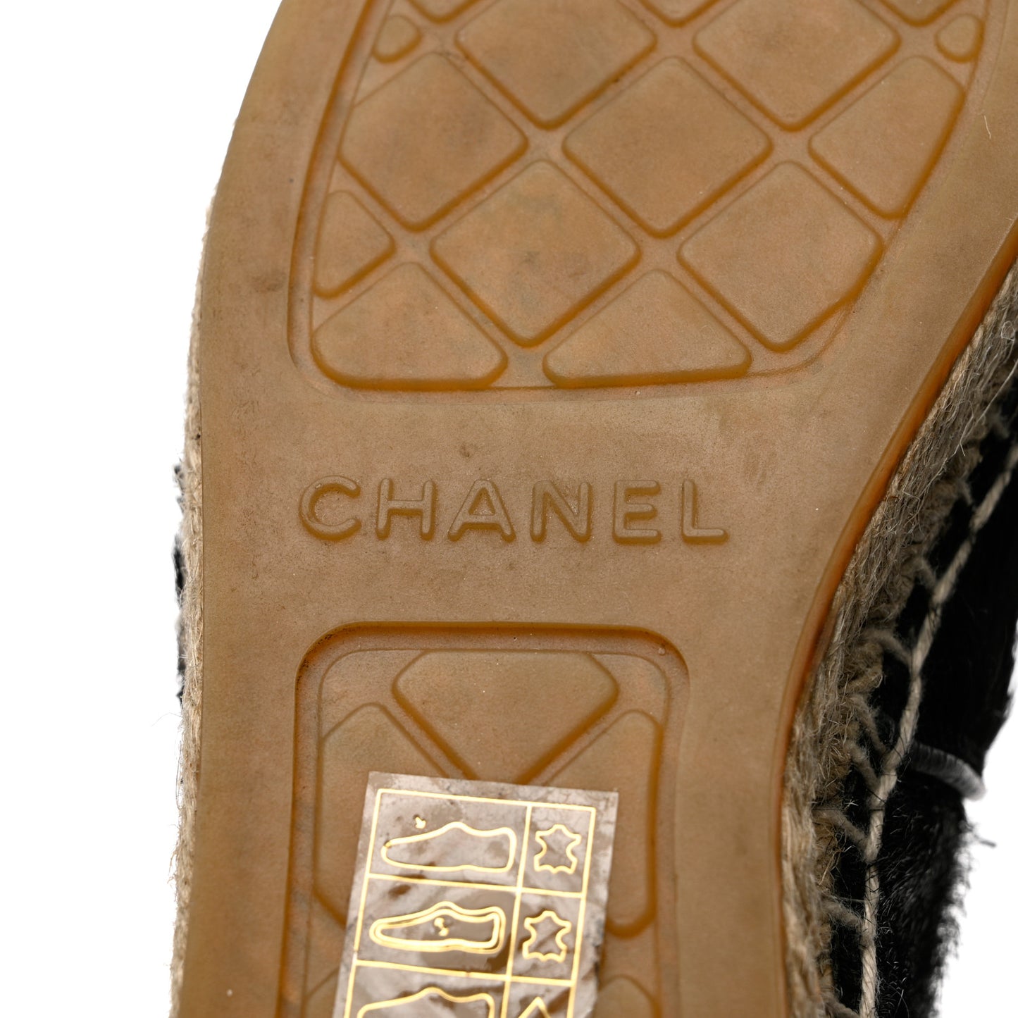 Calfskin Hair CC Espadrilles 35 Black