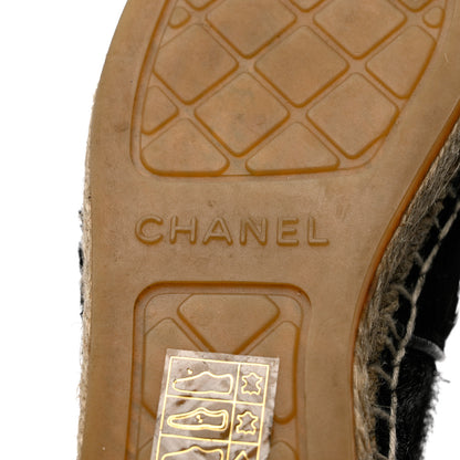 Chanel Calfskin Hair CC Espadrilles 35 Black 9 of 10