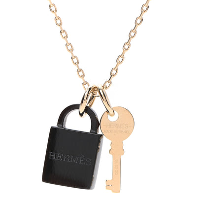 Hermes Permabrass Buffalo Horn Amulette Padlock PM Pendant Necklace 4 of 4