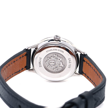 Hermes Stainless Steel Epsom Diamond Bezel 25mm Slim d'Hermes Quartz Watch Noir 4 of 4