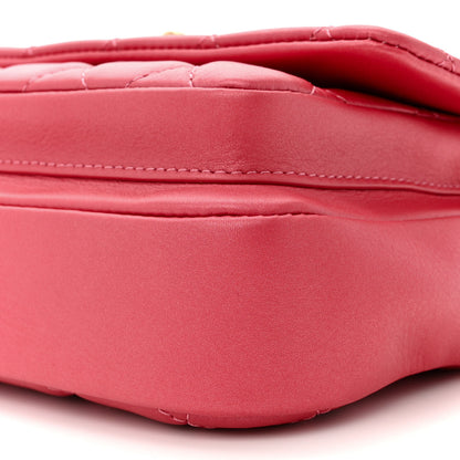 Chanel Metallic Calfskin Quilted Top Handle Flap Dark Pink 10 of 10