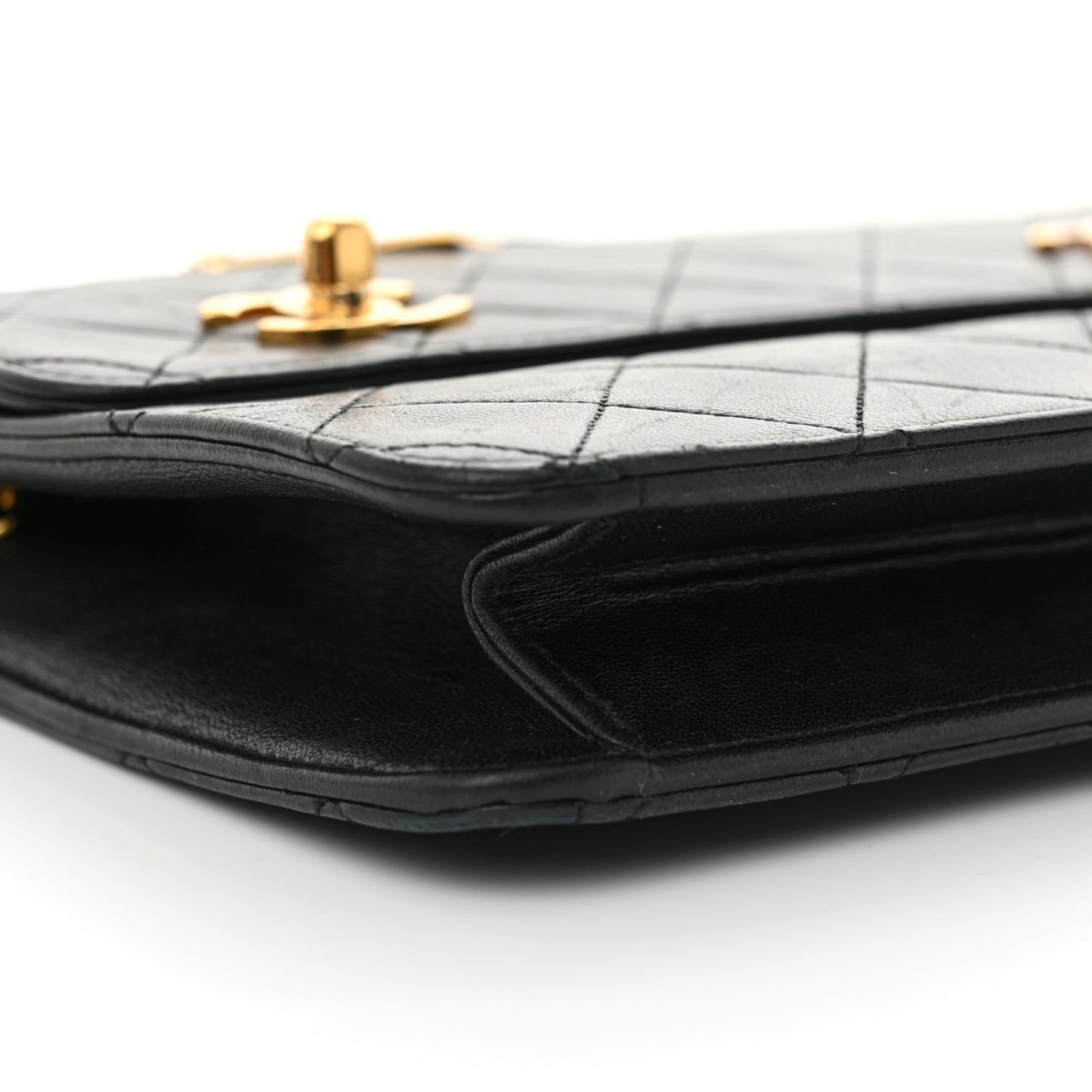 Lambskin Quilted Briefcase Satchel Black