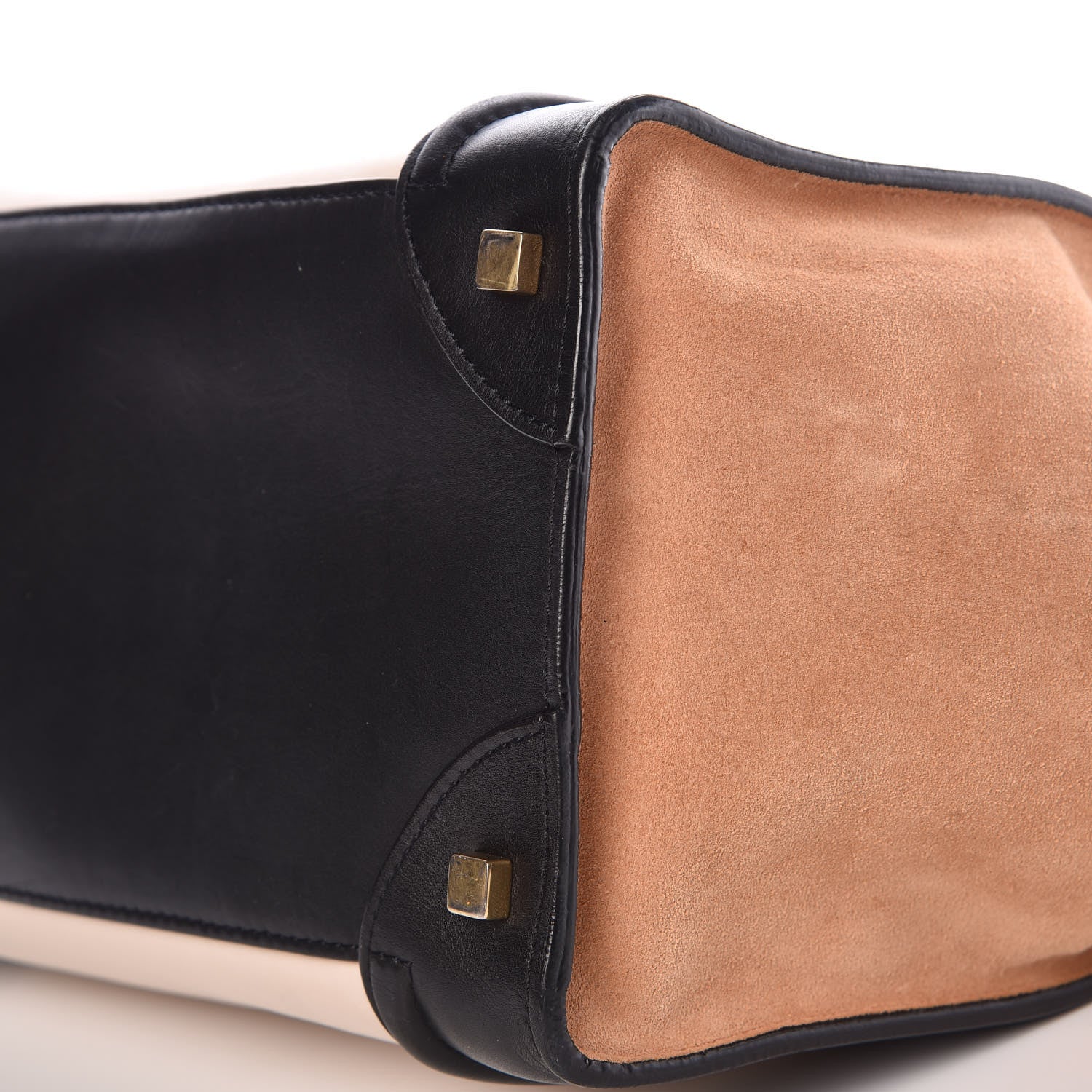 Celine Satin Calfskin Suede Mini Tri-Color Luggage Seashell 10 of 15