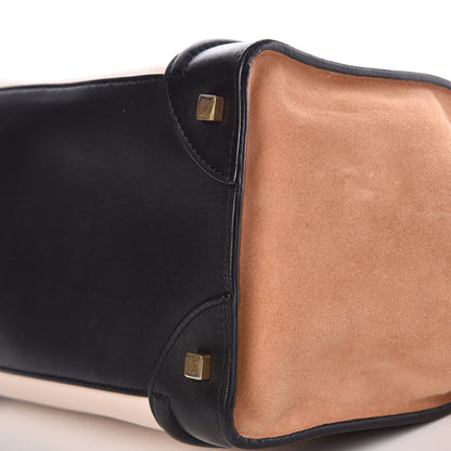 Celine Satin Calfskin Suede Mini Tri-Color Luggage Seashell 10 of 15