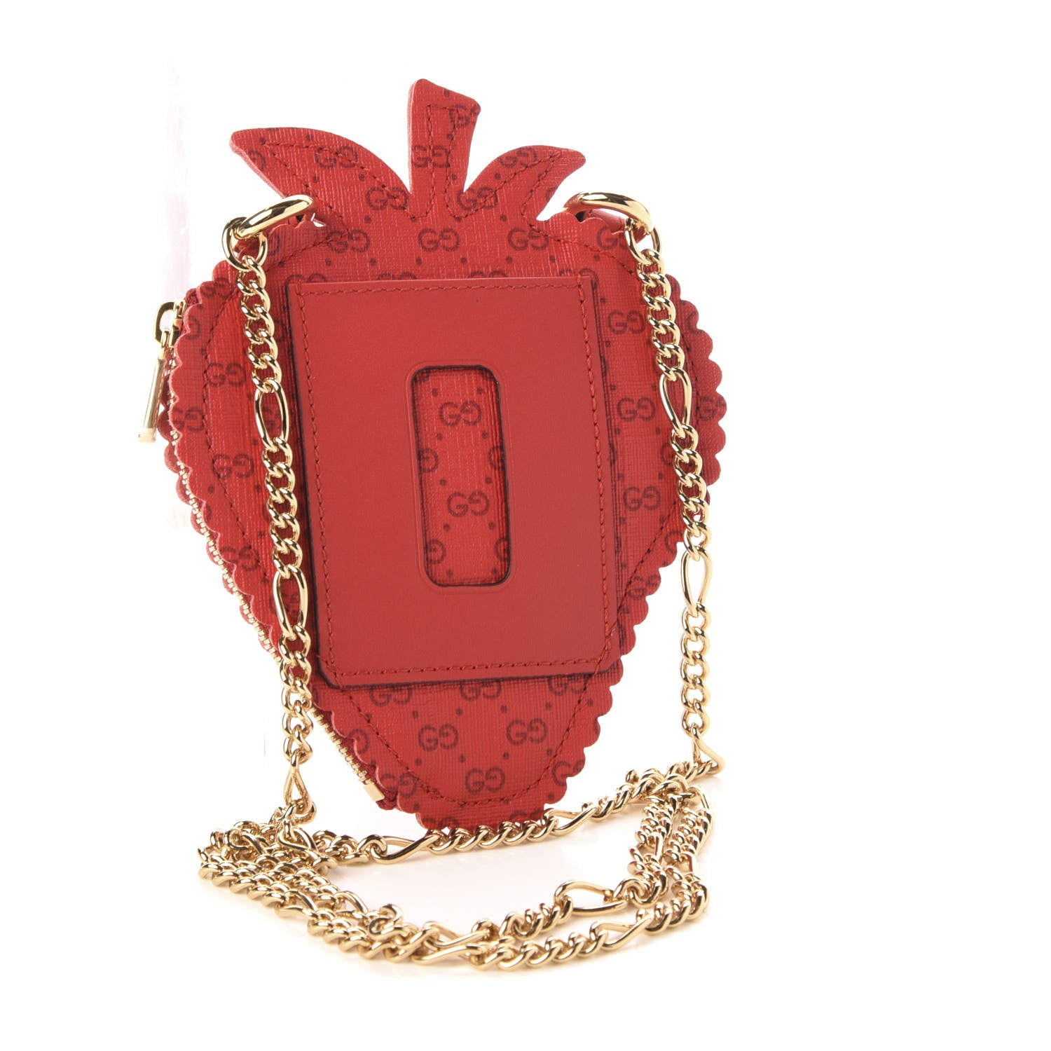 Gucci GG Supreme Monogram Embroidered Strawberry Pass Holder Crossbody Multicolor 3 of 10