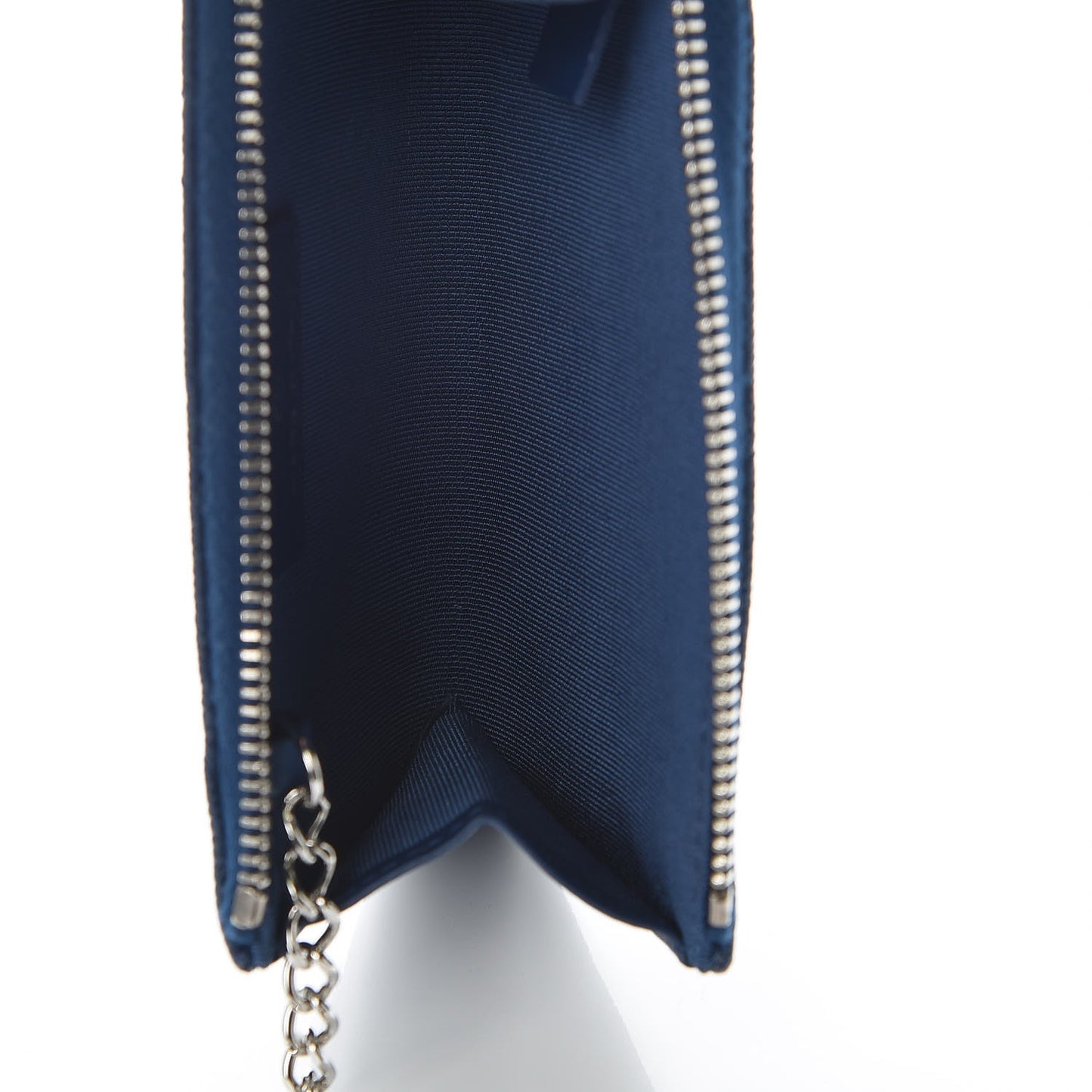 Caviar Quilted Key Holder Case Blue