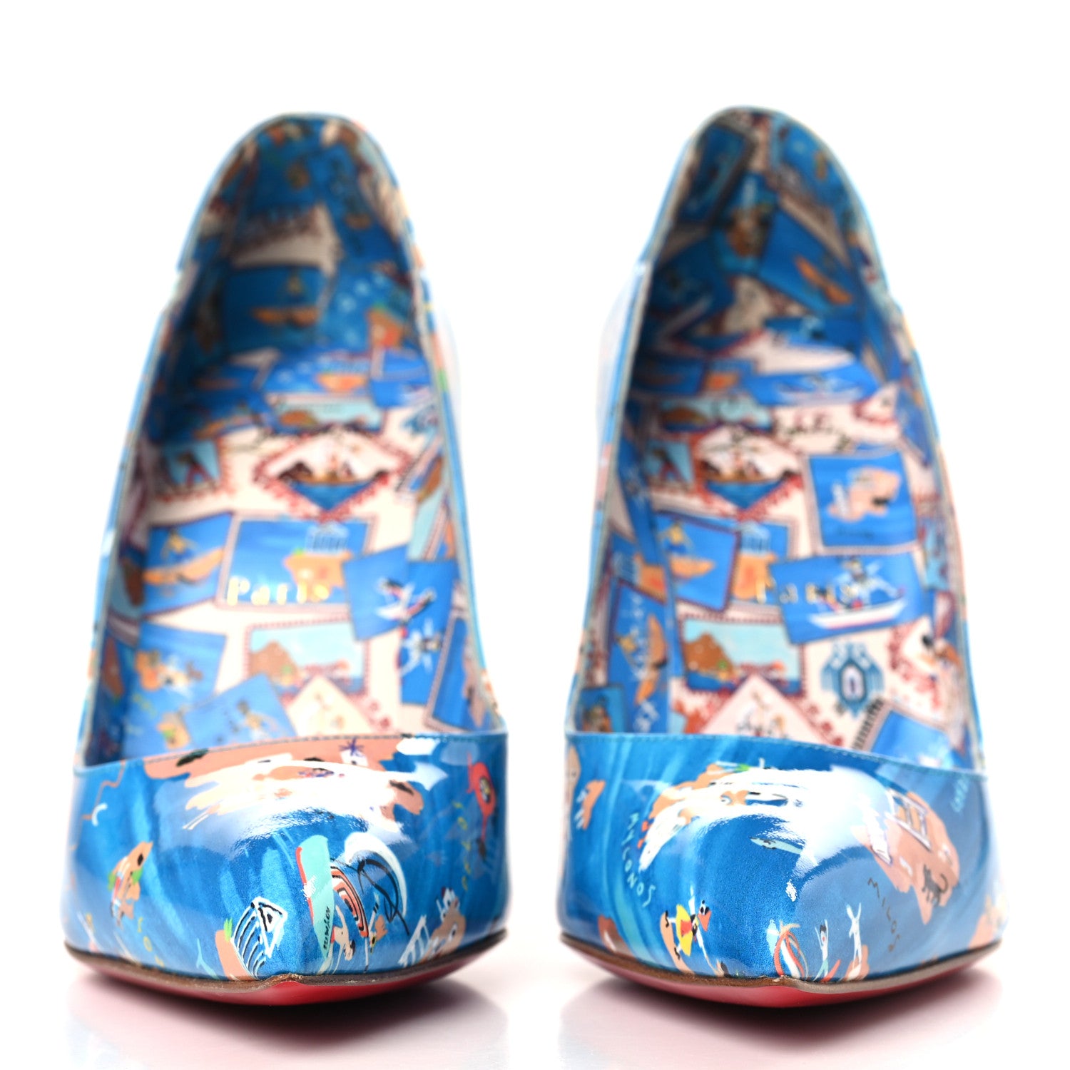 Christian Louboutin Patent Odissey Hot Chick 100 Pumps 39.5 Multicolor 2 of 9