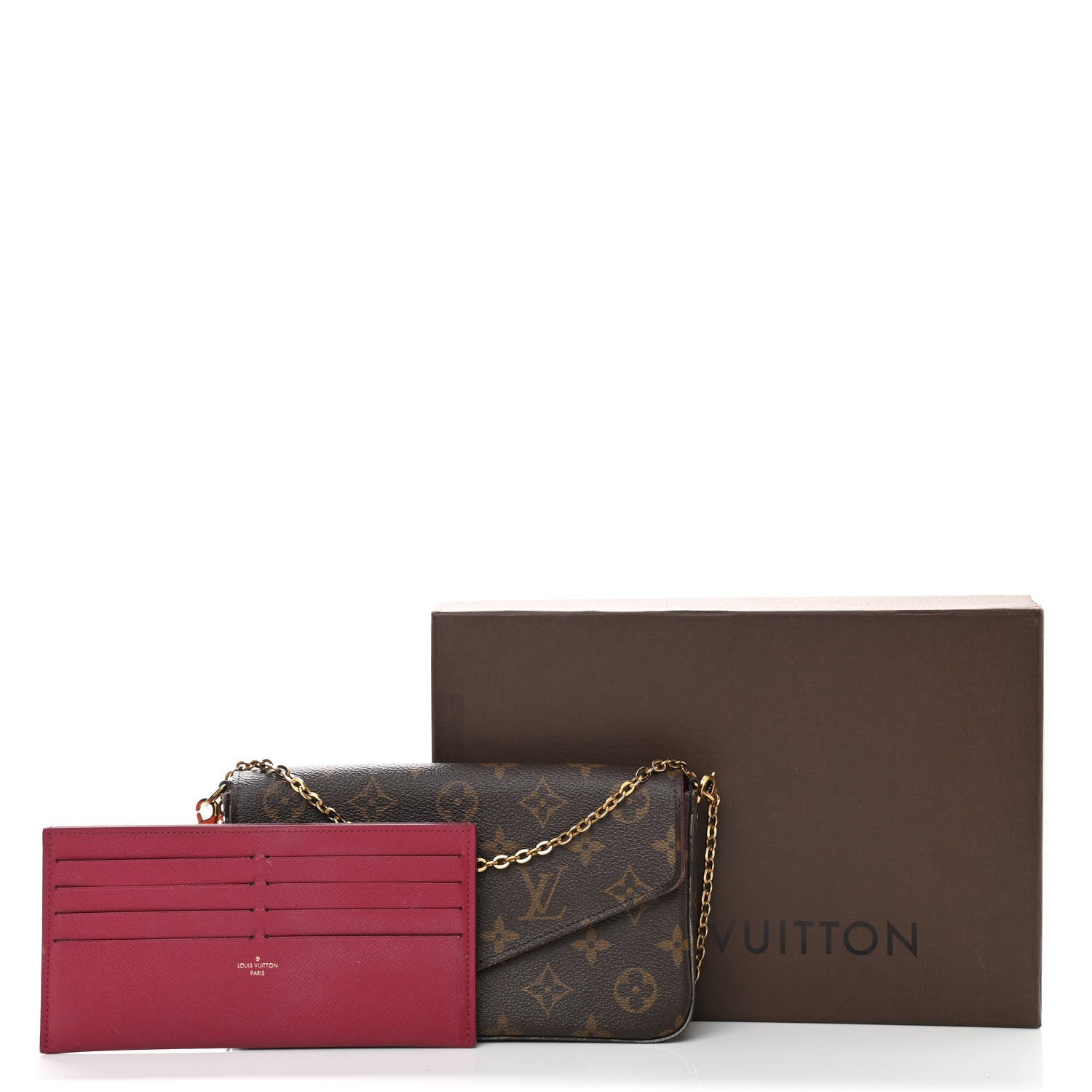 Louis Vuitton Monogram Pochette Felicie Chain Wallet Fuchsia 14 of 14