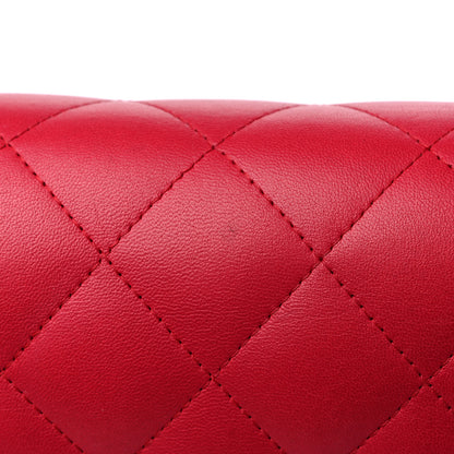 Chanel Lambskin Quilted Jumbo Double Flap Dark Pink 15 of 15