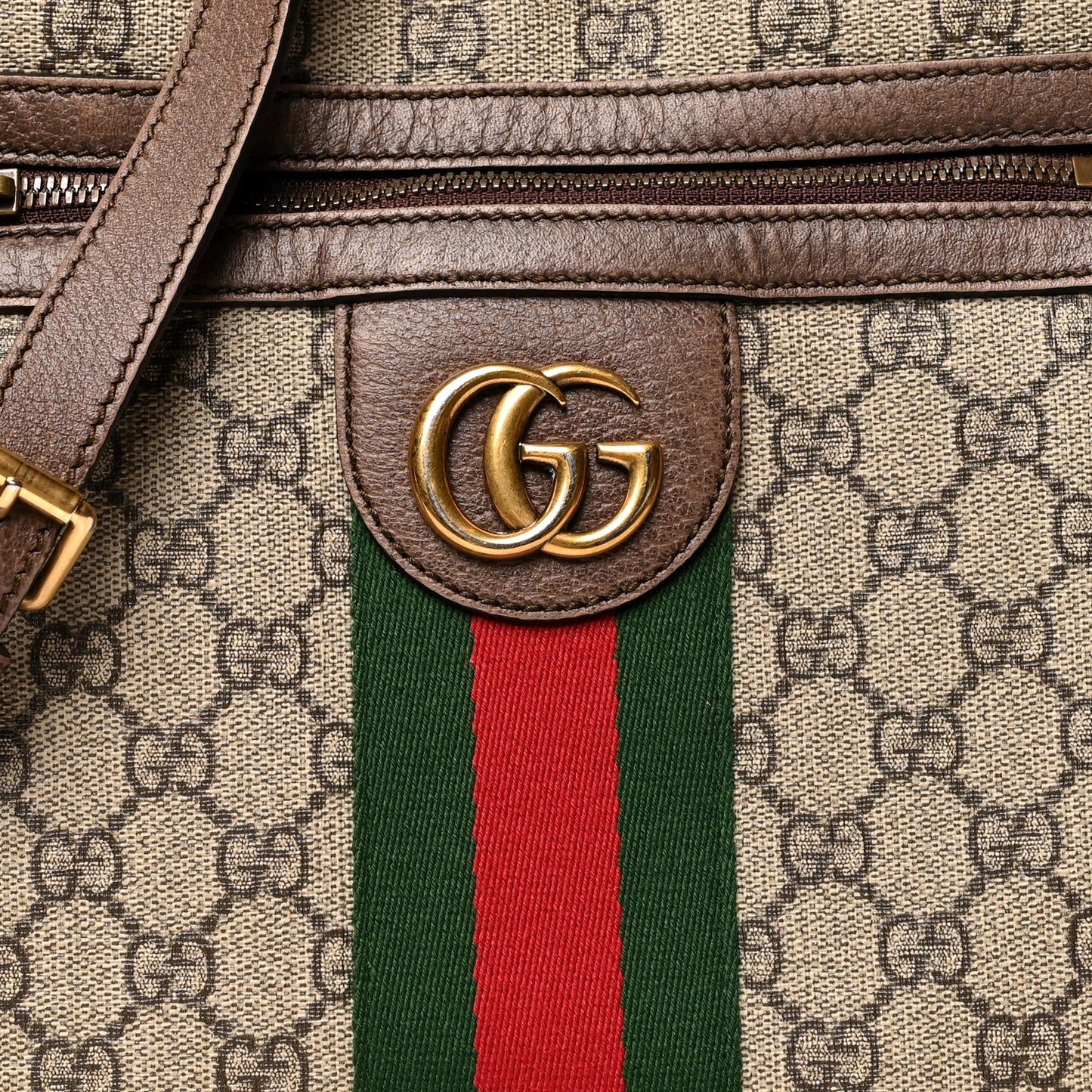 GG Supreme Monogram Web Small Ophidia Messenger Bag Brown