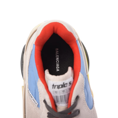 Balenciaga Nylon Suede Womens Triple S 2.0 Sneakers 41 Gris Bleu Rouge 7 of 9