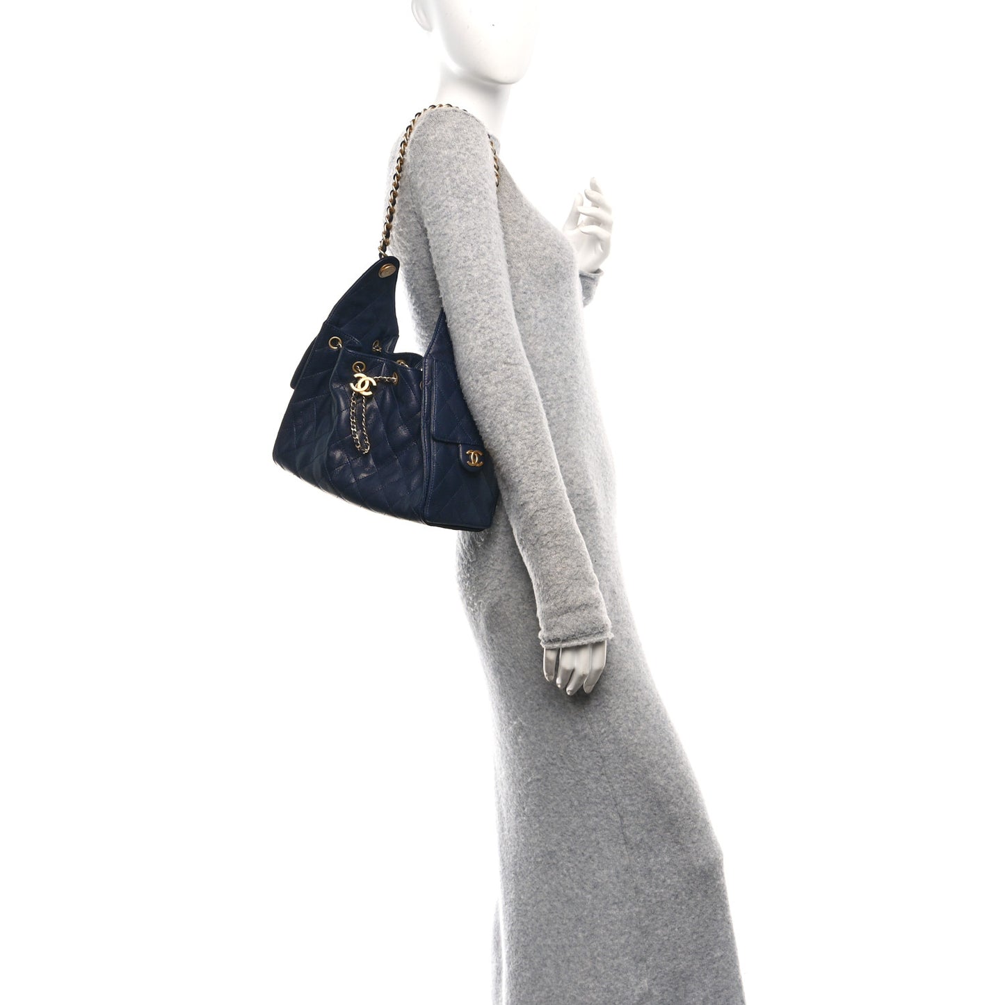 Caviar Quilted Small Chanel 25 Handbag Dark Navy
