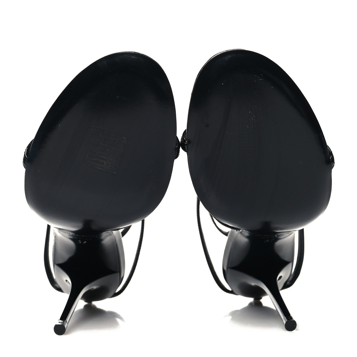 Saint Laurent Patent Calfskin Cassandra 100 Sandals 37 Black 5 of 8