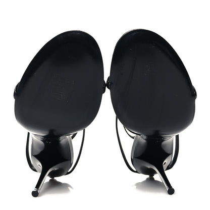 Saint Laurent Patent Calfskin Cassandra 100 Sandals 37 Black 5 of 8