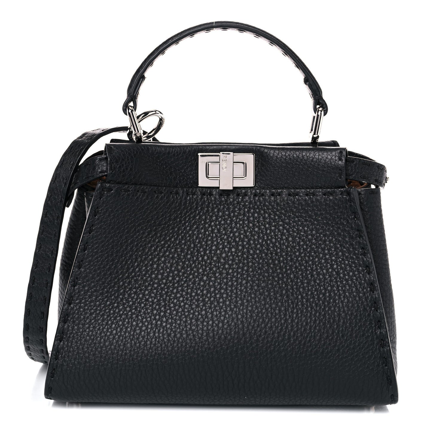 Cuoio Romano Selleria Bi-Color Mini Peekaboo Iconic Satchel Black Mou