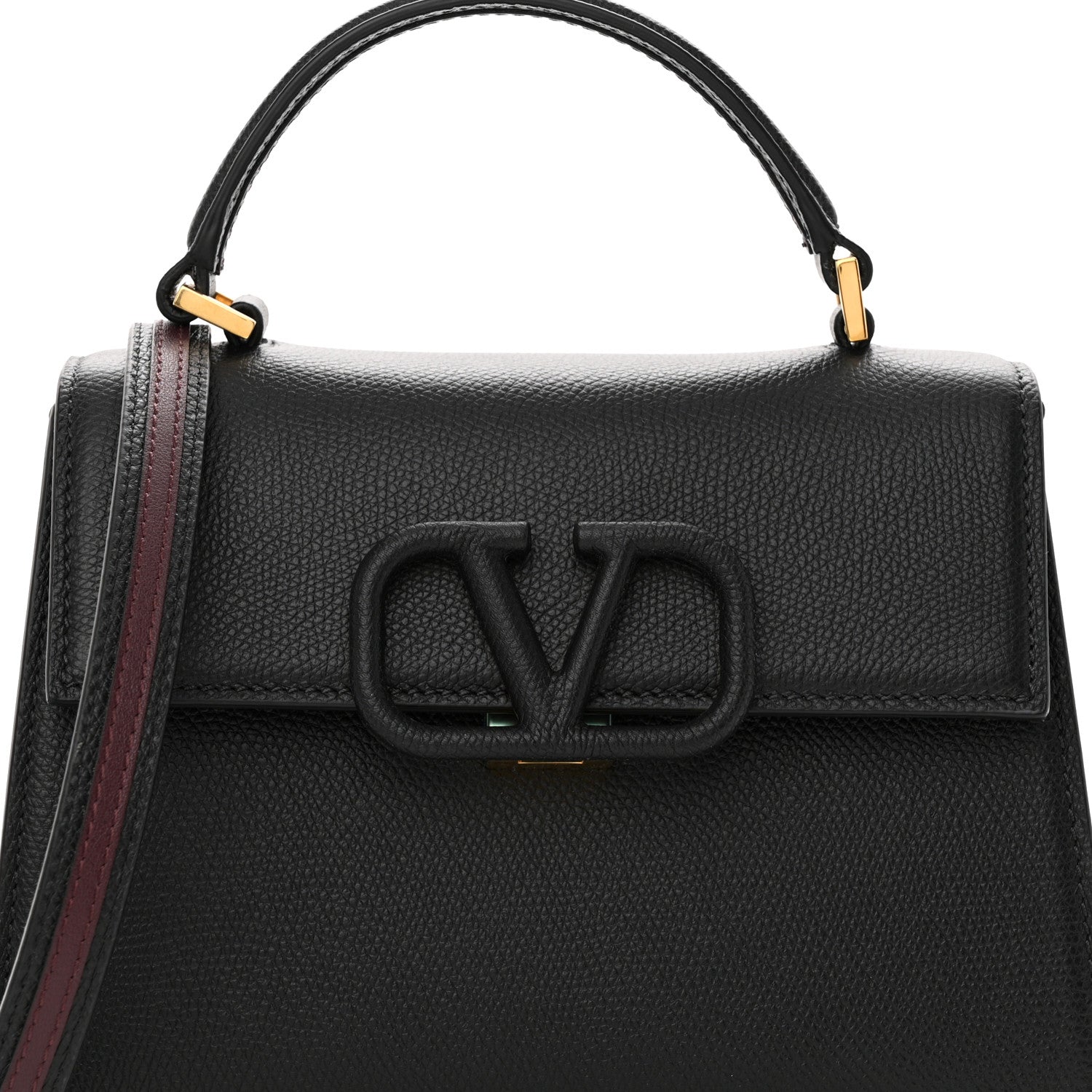 Valentino Garavani Grainy Calfskin Small VSling Top Handle Bag Black 8 of 11