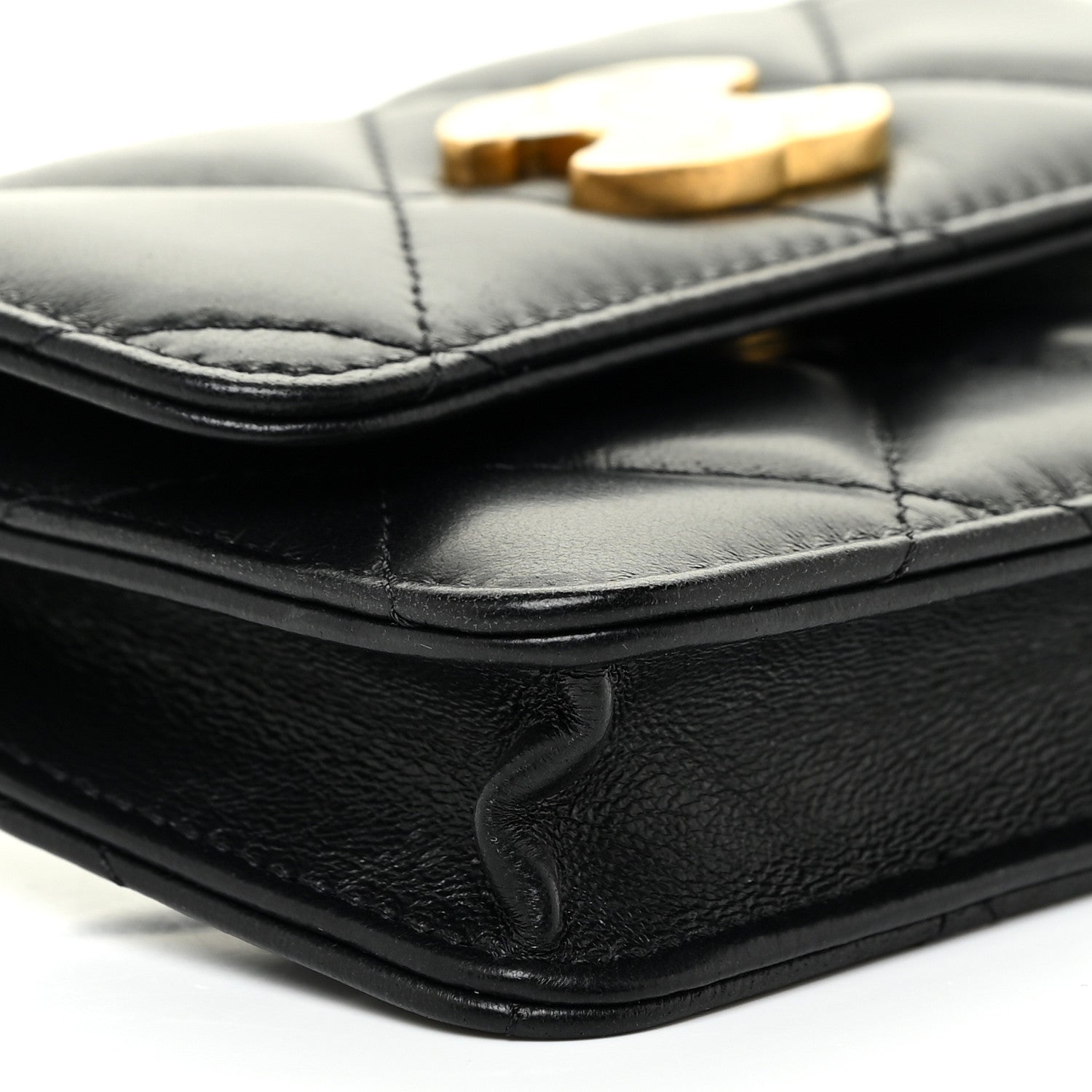 Chanel Lambskin Enamel Quilted Pending CC Flap Belt Bag Black 8 of 11