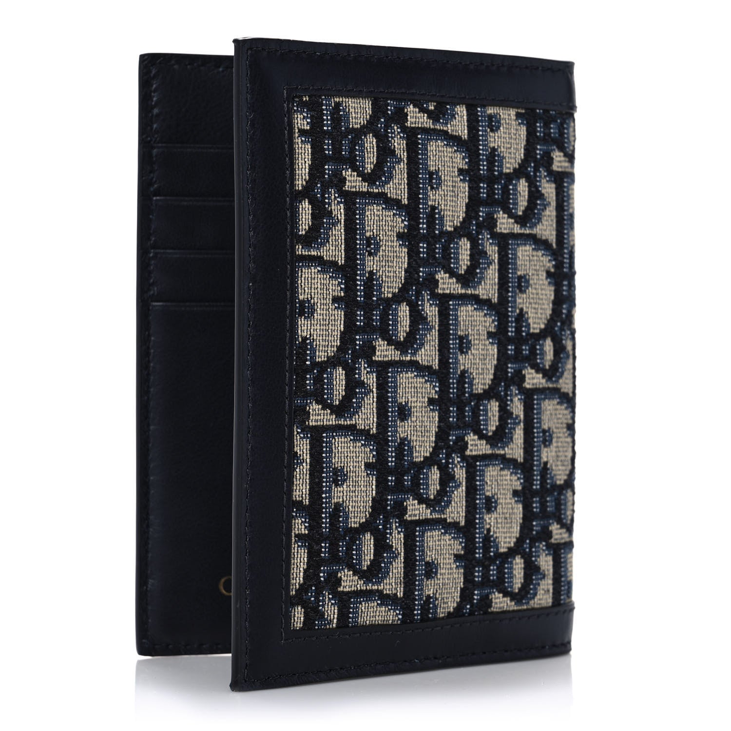 Christian Dior Calfskin Oblique Passport Holder Blue 3 of 9