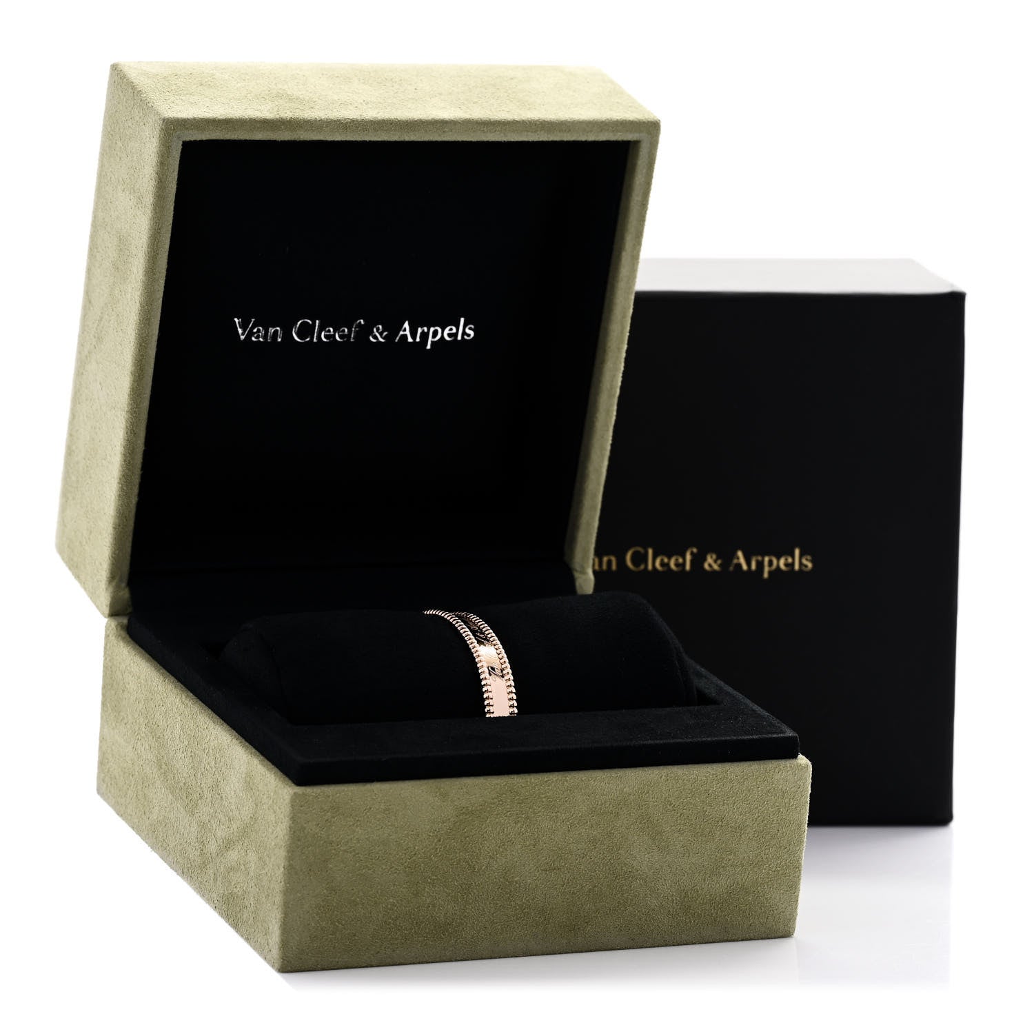 Van Cleef & Arpels 18K Rose Gold Perlee Signature Bangle Bracelet M 6 of 6