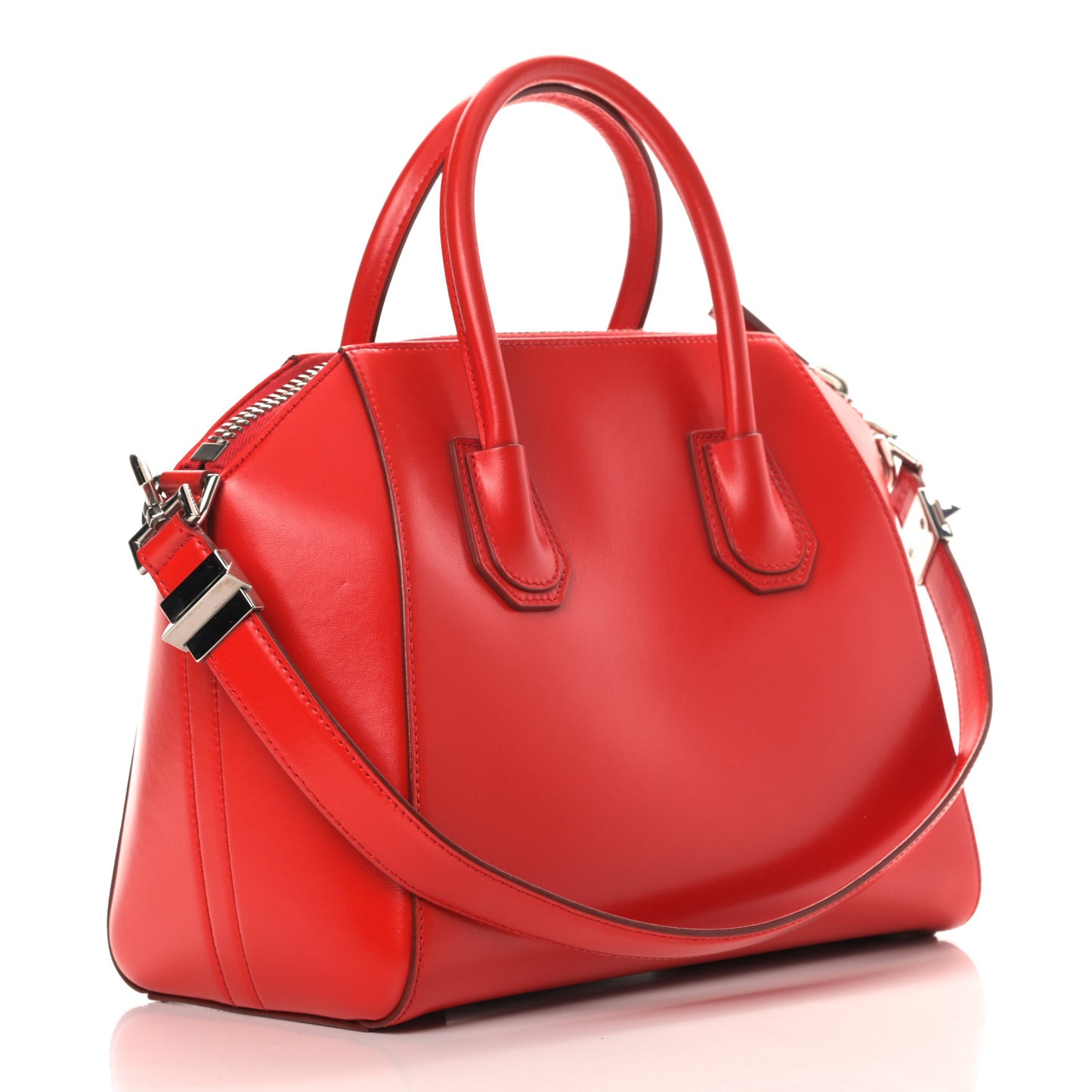 Shiny Lord Calfskin Small Antigona Medium Red