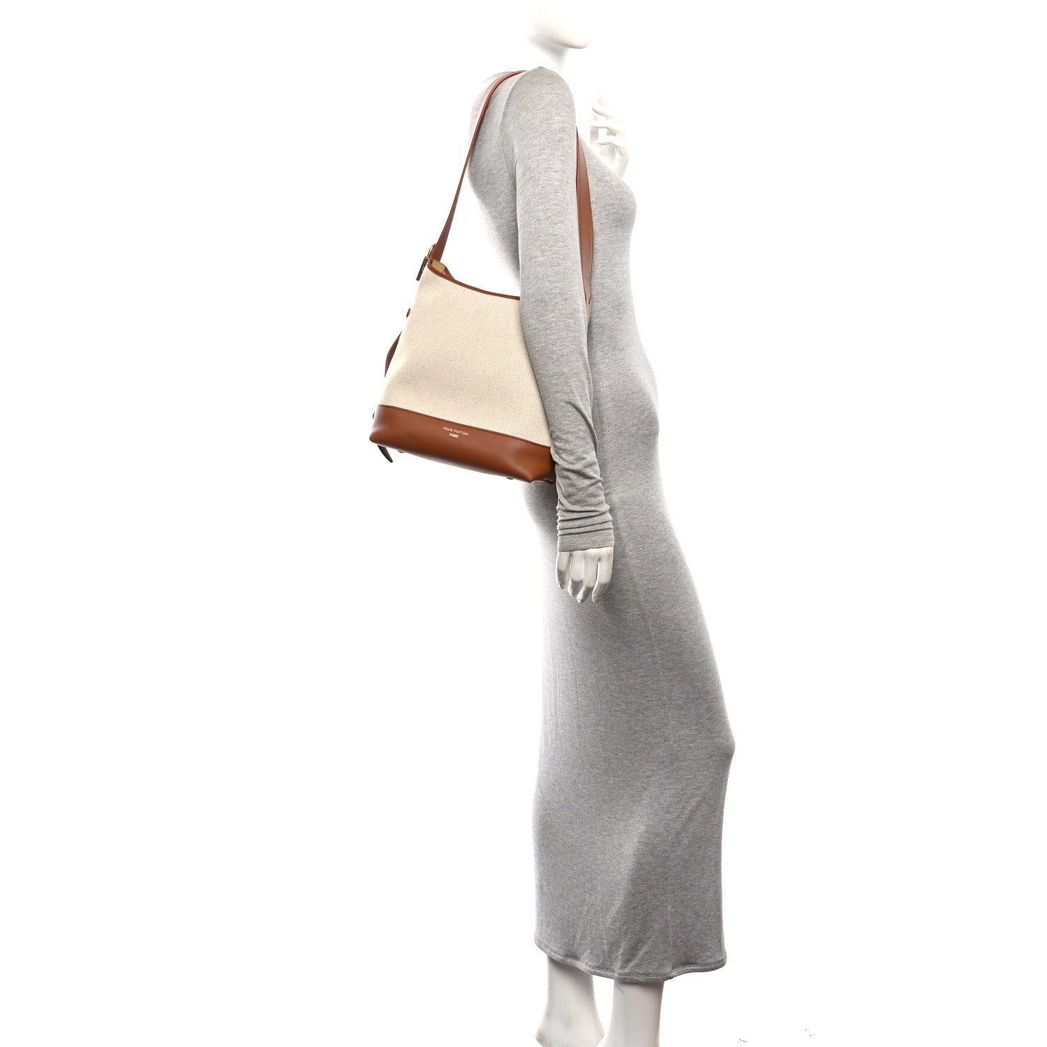 Louis Vuitton Canvas Calfskin Low Key Hobo PM Ecru Cognac 2 of 9