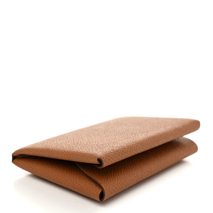 Hermes Epsom Calvi Duo Card Case Gold 4 of 8