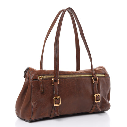 Prada Cervo Antik Easy A Foldover Pushlock Satchel Bruciato 3 of 15