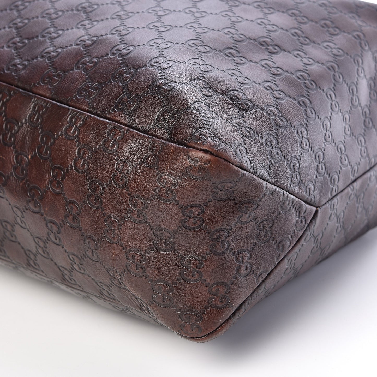 Guccissima Large Horsebit Chain Hobo Chocolate