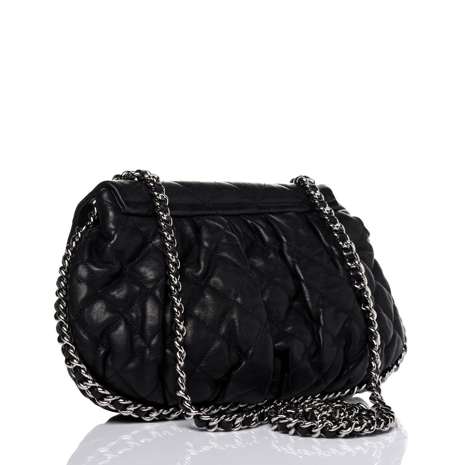 Chanel Washed Lambskin Quilted Mini Chain Around Flap Black 3 of 12