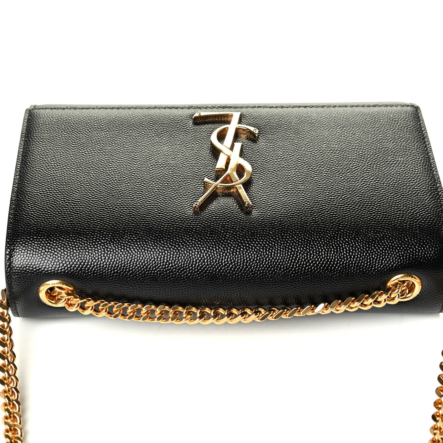 Saint Laurent Grain De Poudre Small Monogram Kate Satchel Black 5 of 6
