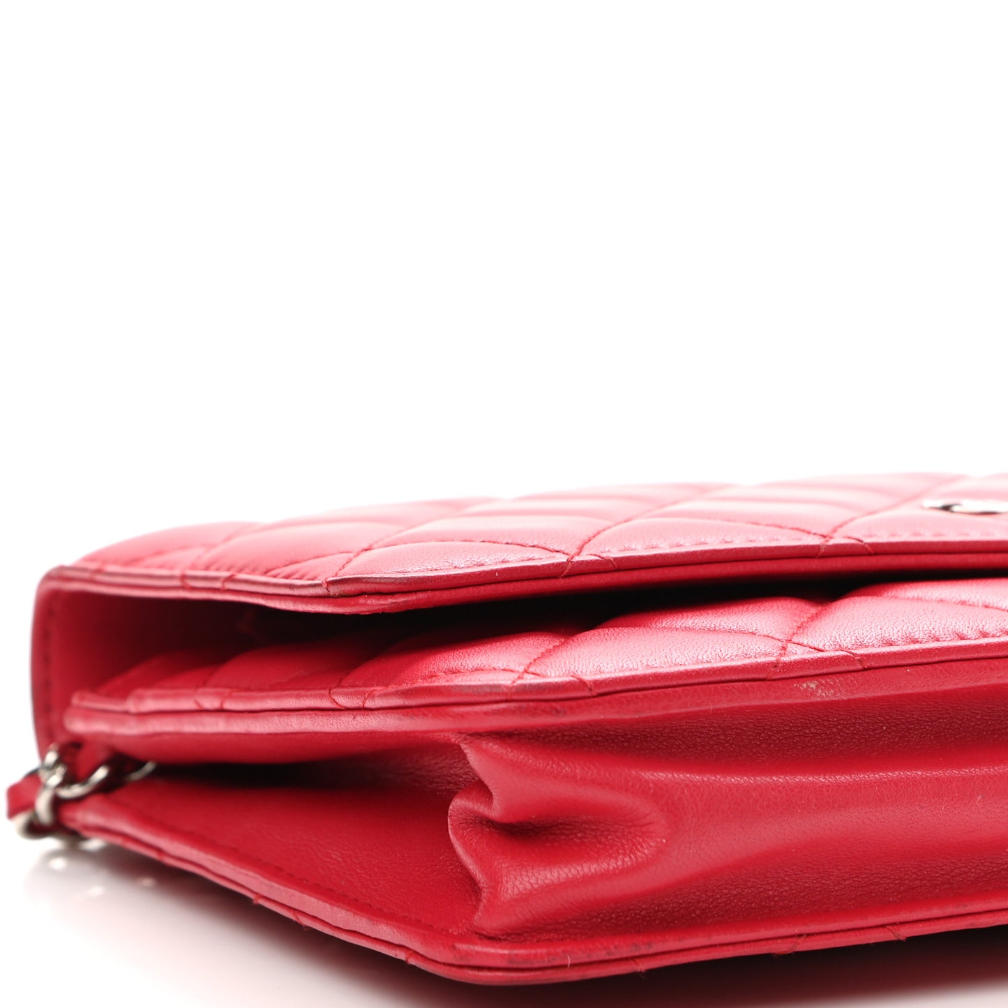 Lambskin Quilted Wallet On Chain WOC Fuchsia
