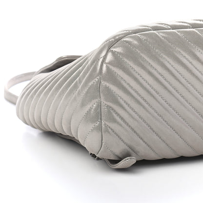 Chanel Metallic Calfskin Chevron Quilted Urban Spirit Backpack Silver 8 of 9
