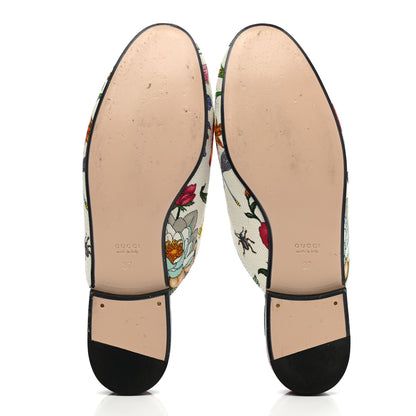 Gucci Canvas Flora Womens Princetown Slippers 37 White Multicolor 5 of 11