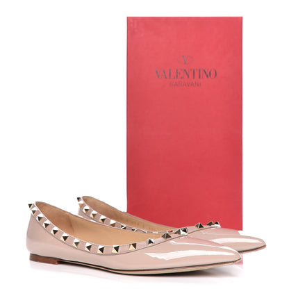 Valentino Garavani Patent Rockstud Ballerina Flats 37.5 Poudre 17 of 17