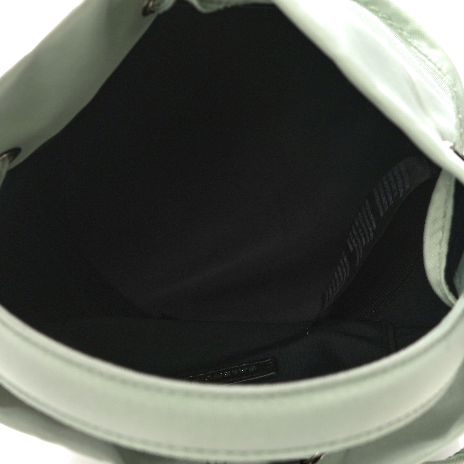 Balenciaga Recycled Sport Nylon Logo Embroidered Wheel Drawstring Bucket Bag Light Green White 5 of 9