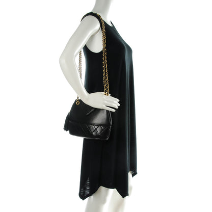 Chanel Lambskin Quilted Tassel Shoulder Bag Black 2 of 7