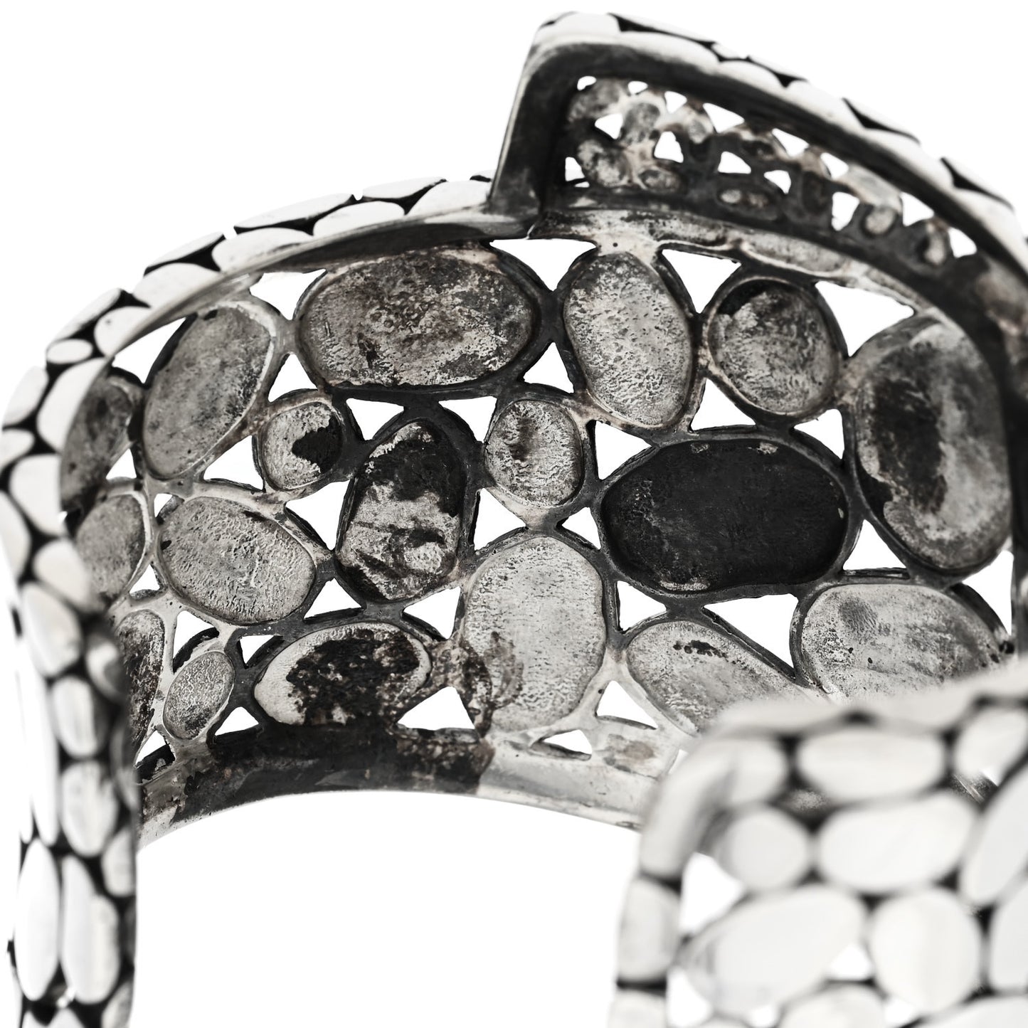 Sterling Silver Kali Pebble Overlap Cuff Bracelet