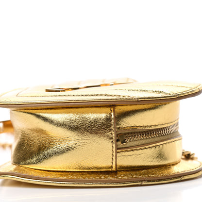 Saint Laurent Metallic Calfskin Matelasse Chevron Monogram Small Love Heart Chain Bag Gold 7 of 10